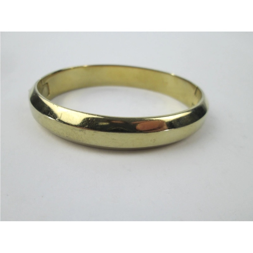Michael Kors Hinged Bangle Bracelet Thick Gold-tone Sparkling Clear Rhinestones - Picture 2 of 5